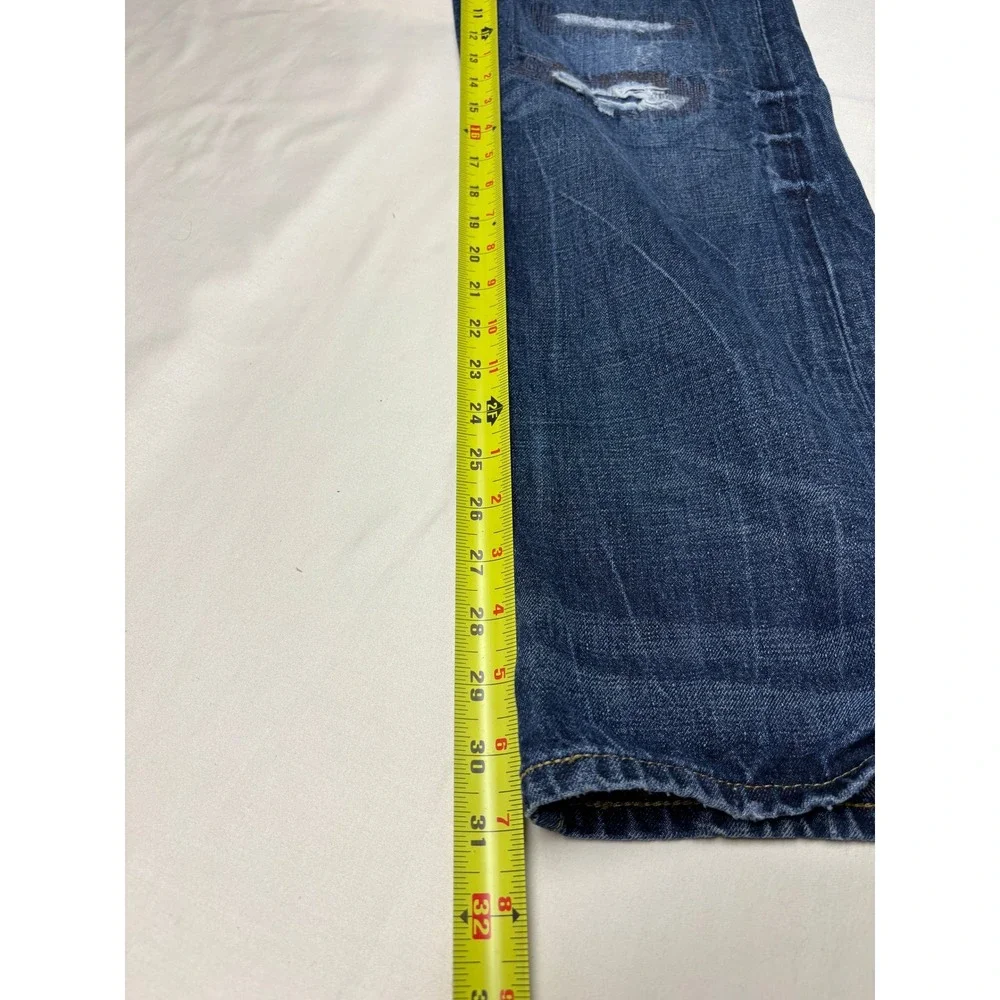 Polo Ralph Lauren Classic Fit‎ Distressed Dark Wash Blue Jeans Mens 33x32